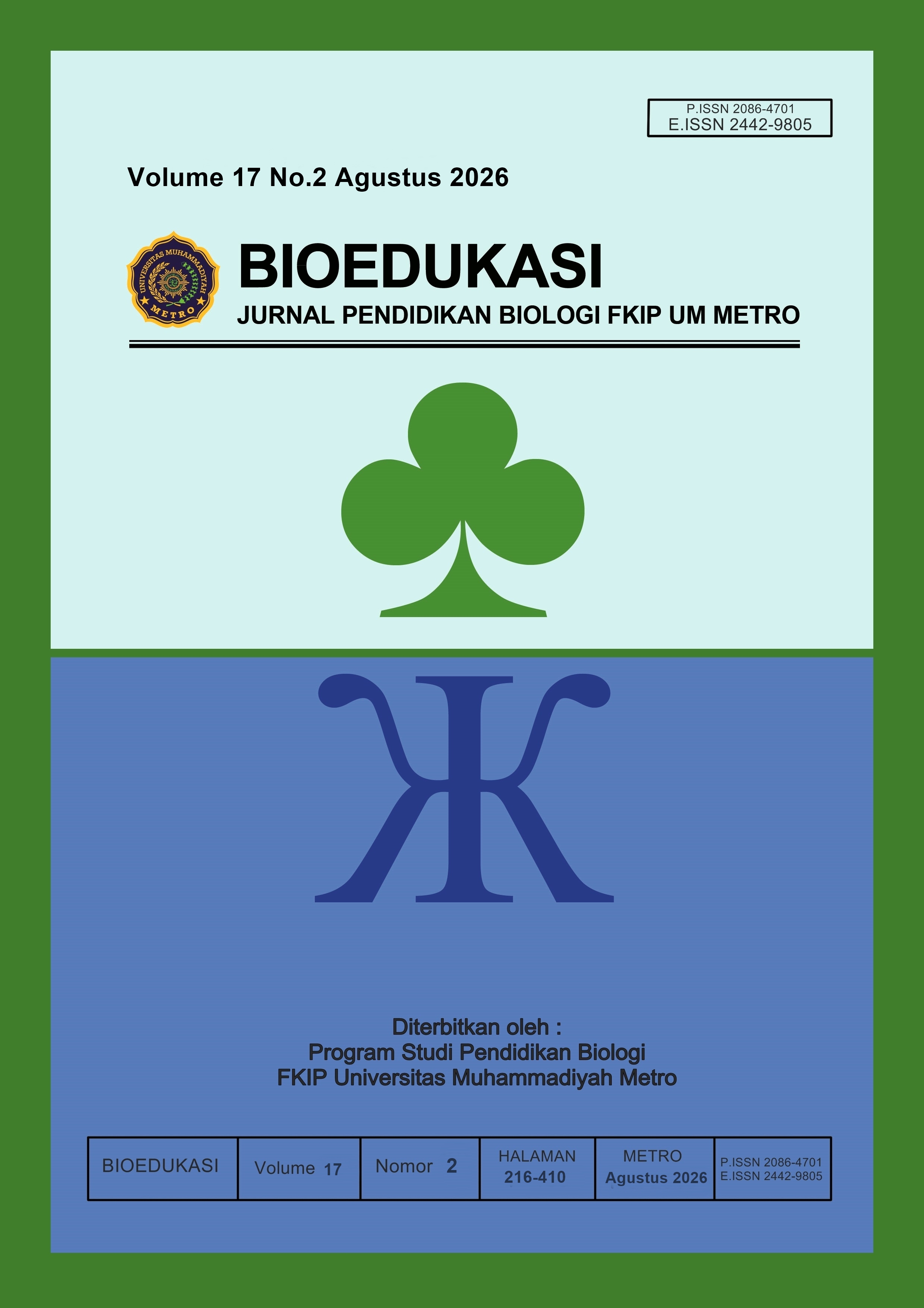 					View Vol. 17 No. 2 (2026): BIOEDUKASI, AGUSTUS 2026
				
